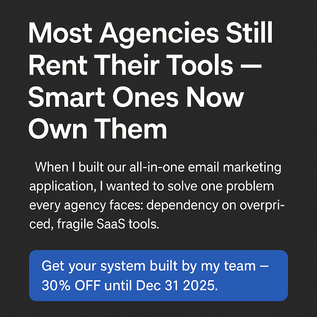 Most Agencies Still Rent Their Tools - Smart Ones Now Own Them
